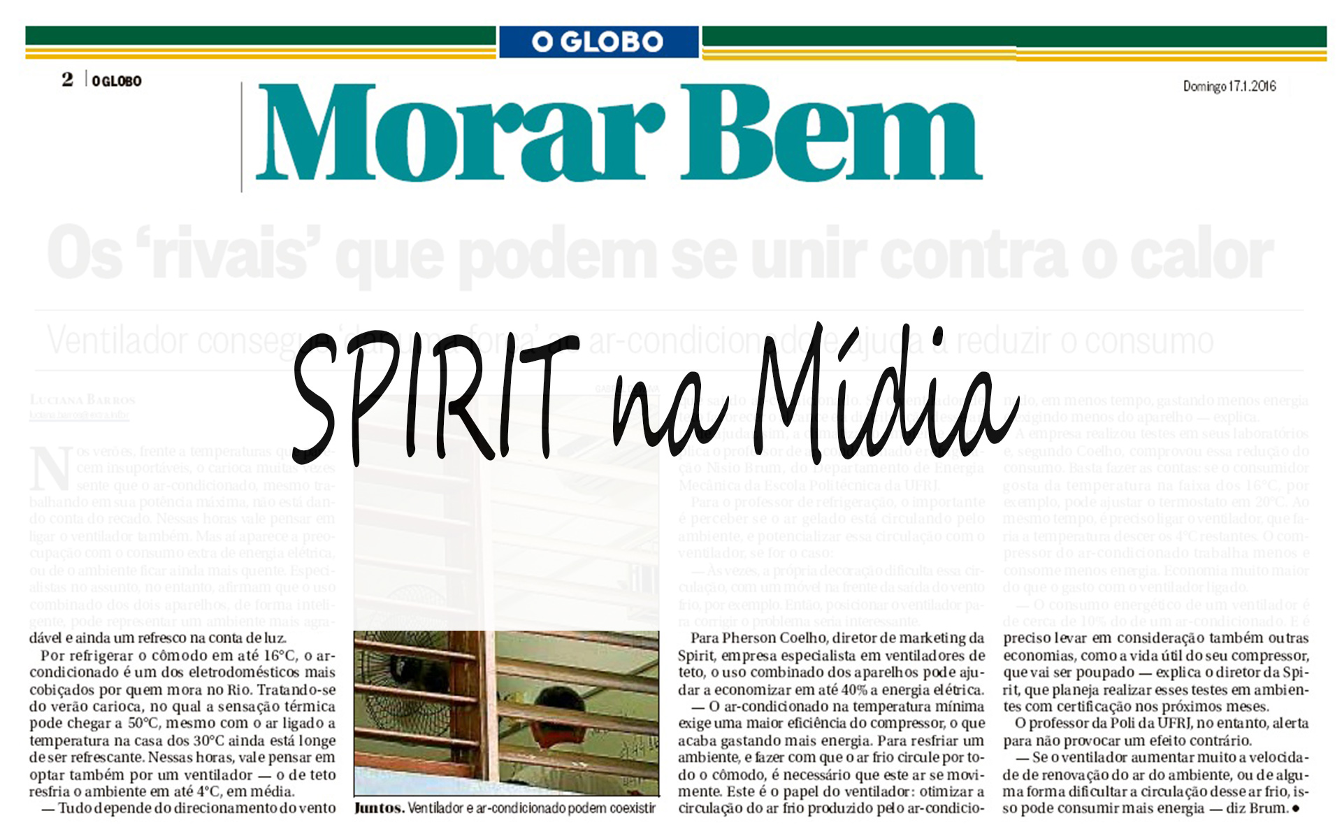 SPIRIT no Jornal O Globo