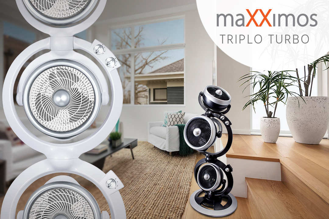 Ventiladores e luminárias Spirit - Blog Myspirit - ventilador torre - ventilador Triplo Turbo Maxximos